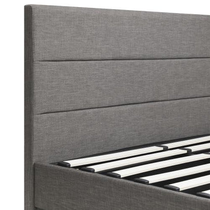 BF-B-LAYZ-K-GY-ABC Oikiture Bed Frame King Size Bed Platform RGB LED Gas Lift Base Storage Grey