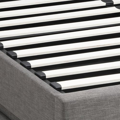 BF-B-LAYZ-K-GY-ABC Oikiture Bed Frame King Size Bed Platform RGB LED Gas Lift Base Storage Grey
