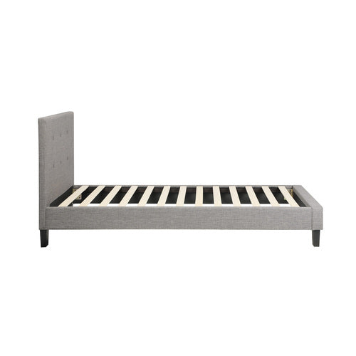 BF-B-POLO-S-GY-AB Oikiture Bed Frame Single Size Bed Platform Wooden Fabric Grey