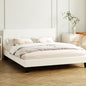 BF-B-VANK-D-SP-WH-AB Double Size Mattress Base Boucle Fabric Platform Wooden Slats