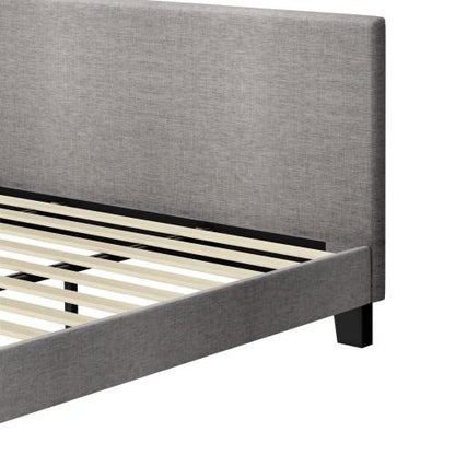 BF-B-VANK-K-GY-AB Oikiture Bed Frame King Size Wooden Slats Grey Fabric