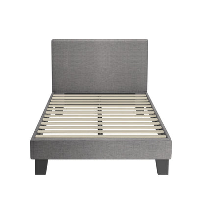 BF-B-VANK-KS-GY-AB Oikiture Bed Frame King Single Size Mattress Base Platform Wooden Slats Fabric