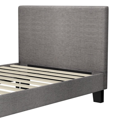 BF-B-VANK-KS-GY-AB Oikiture Bed Frame King Single Size Mattress Base Platform Wooden Slats Fabric