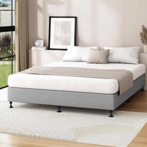 BF-B-ZICO-K-GY-AB Oikiture Bed Frame King Size Fabric Grey