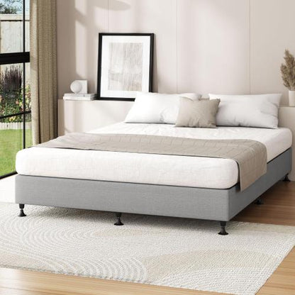 BF-B-ZICO-K-GY-AB Oikiture Bed Frame King Size Fabric Grey