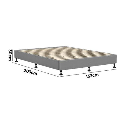 BF-B-ZICO-Q-GY-AB Oikiture Bed Frame Queen Size Fabric Grey