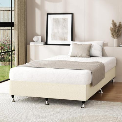 BF-B-ZICO-S-BG-AB Oikiture Bed Frame Single Size Fabric Beige
