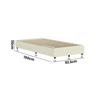 BF-B-ZICO-S-BG-AB Oikiture Bed Frame Single Size Fabric Beige