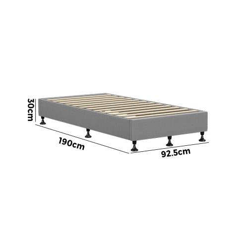 BF-B-ZICO-S-GY-AB Oikiture Bed Frame Single Size Fabric Grey