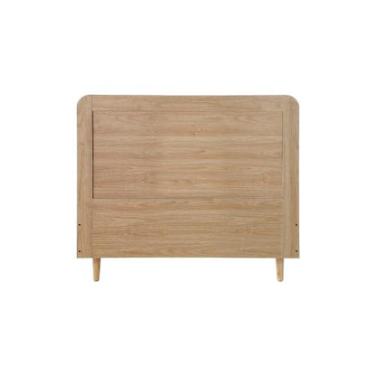 BF-LUNA-KS-WD-AB Oikiture Wooden Bed Frame King Single Rattan Headboard