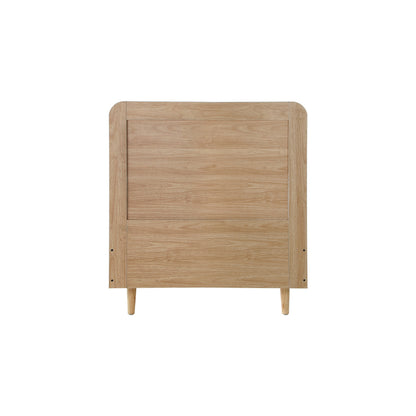 BF-LUNA-S-WD-AB Oikiture Wooden Bed Frame Single Size Rattan Headboard