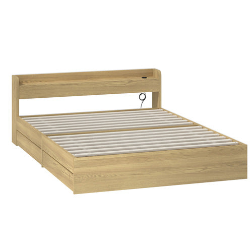 BF-MEXI-Q-WD-ABC Queen Natural Cassandra Bed with USB Port & Drawers