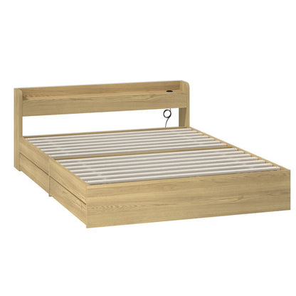 BF-MEXI-Q-WD-ABC Queen Natural Cassandra Bed with USB Port & Drawers