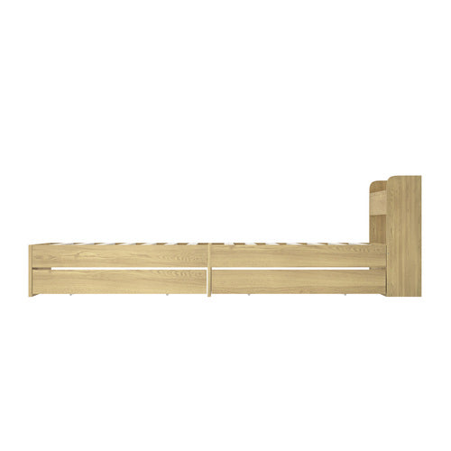 BF-MEXI-Q-WD-ABC Queen Natural Cassandra Bed with USB Port & Drawers