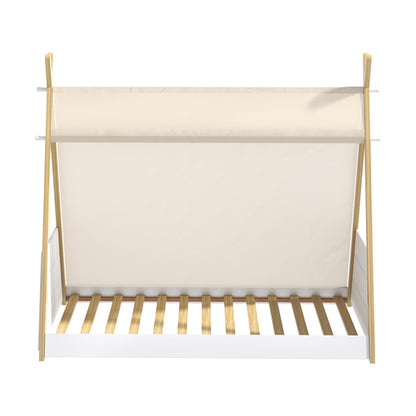 BF-W-A12-TEEPE-WHWD Oikiture Kids Bed Frame Single Size Bed Wooden