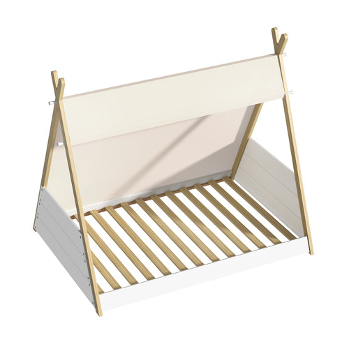 BF-W-A12-TEEPE-WHWD Oikiture Kids Bed Frame Single Size Bed Wooden