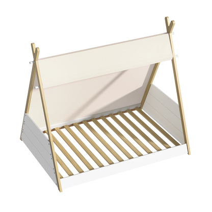 BF-W-A12-TEEPE-WHWD Oikiture Kids Bed Frame Single Size Bed Wooden