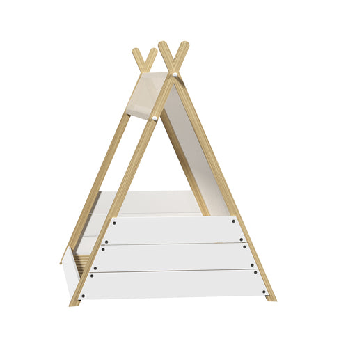 BF-W-A12-TEEPE-WHWD Oikiture Kids Bed Frame Single Size Bed Wooden