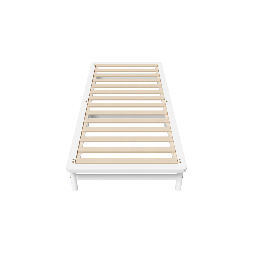 BF-W-A55-PFM-KS-WH Oikiture Wooden Bed Frame Base Platform Pine Timber King Single Size Beds White