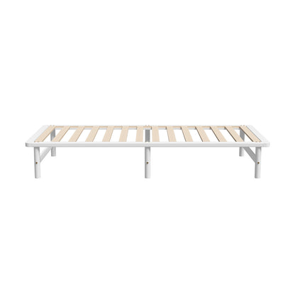 BF-W-A55-PFM-KS-WH Oikiture Wooden Bed Frame Base Platform Pine Timber King Single Size Beds White