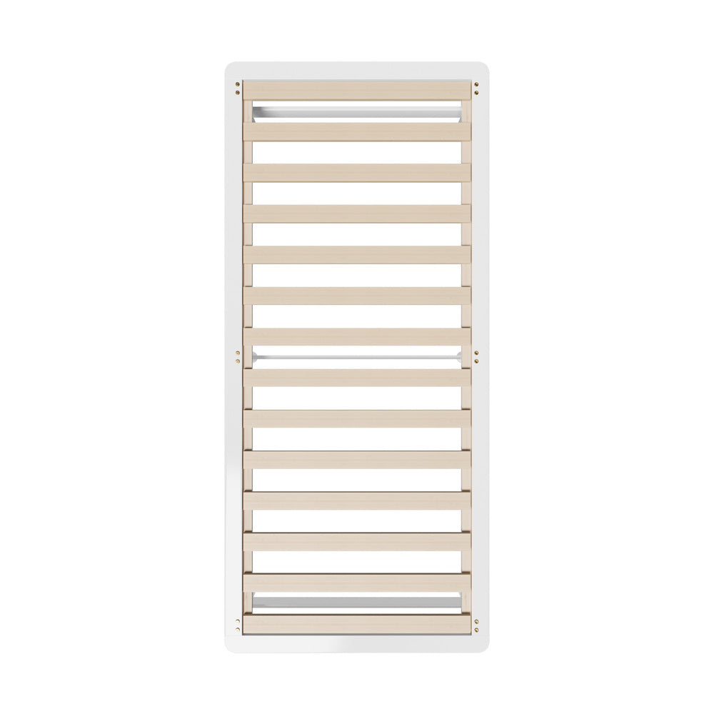 BF-W-A55-PFM-KS-WH Oikiture Wooden Bed Frame Base Platform Pine Timber King Single Size Beds White