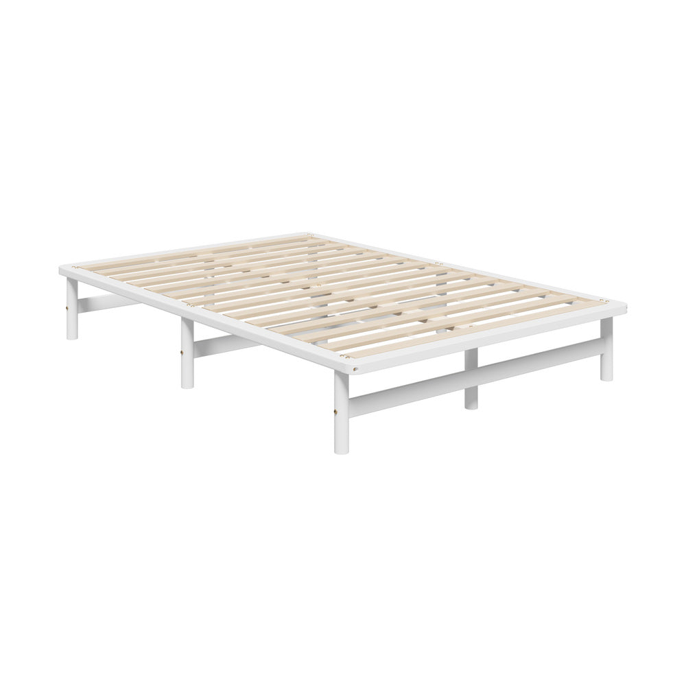 BF-W-A55-PFM-Q-WH Ellisha Pine Queen White Bed Base