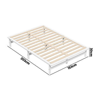 BF-W-A55-PFM-Q-WH Ellisha Pine Queen White Bed Base