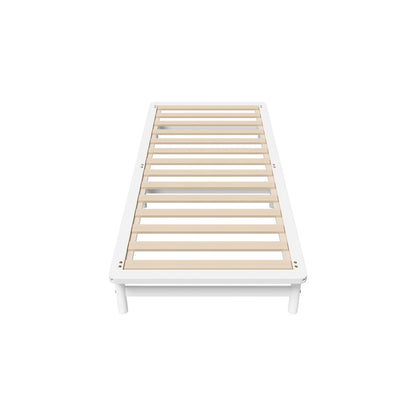 BF-W-A55-PFM-S-WH Ellisha Pine Wood Bed Base Single White