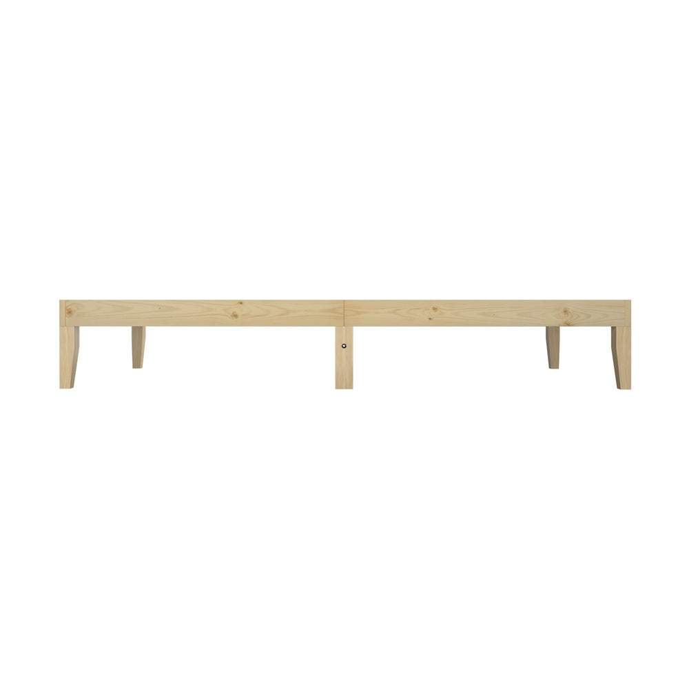 BF-W-A8-BB-S-WD Oikiture Bed Frame Single Size Wooden SOFIE Pine Timber Mattress Base Bedroom