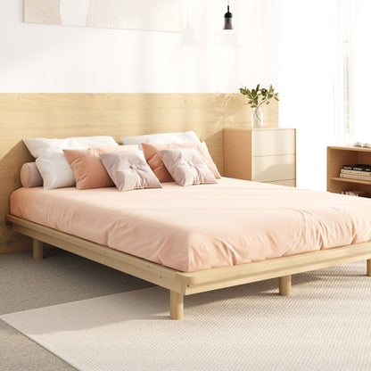 BF-W-B-FLOAT-WD-Q-AB Oikiture Bed Frame Queen Size Wooden Bed Base Timber Floating Beds