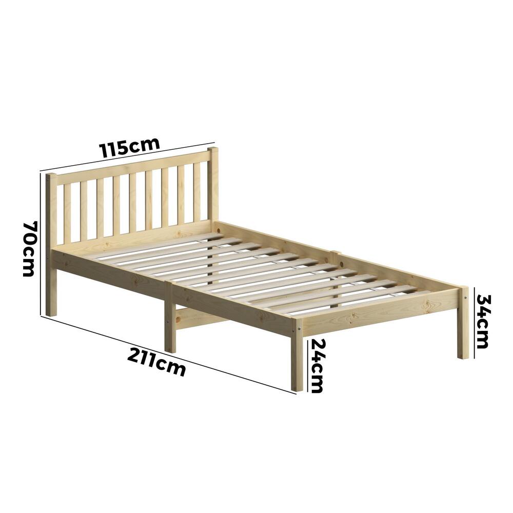 BF-W-B9-BF69-KS-WD Oikiture Wooden Bed Frame King Single with Headboard