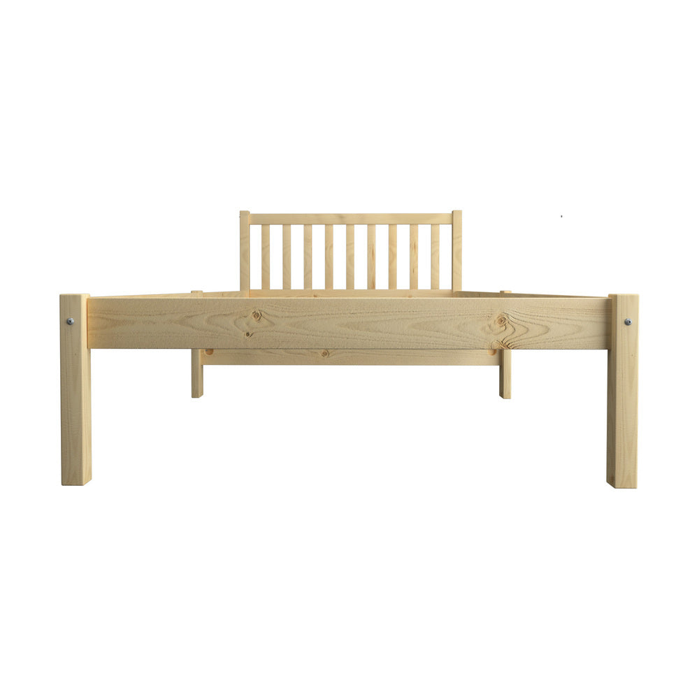 BF-W-A9-BF69-KS-WD Oikiture Wooden Bed Frame King Single with Headboard