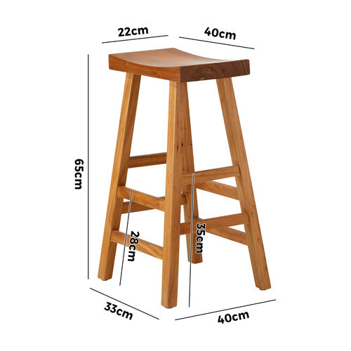 BS-FJ-STON-WD Oikiture Bar Stools Kitchen Stool Wooden Counter Chairs Barstools Natural