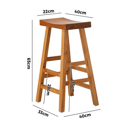 BS-FJ-STON-WD Oikiture Bar Stools Kitchen Stool Wooden Counter Chairs Barstools Natural