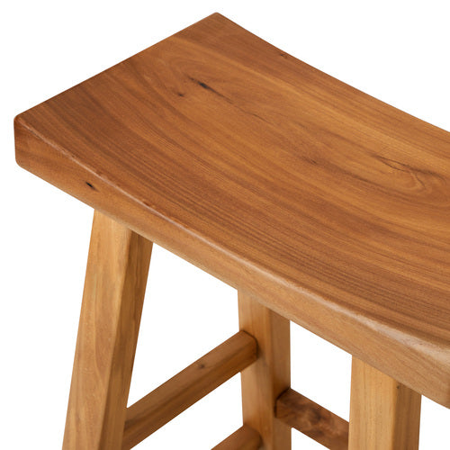 BS-FJ-STON-WD Oikiture Bar Stools Kitchen Stool Wooden Counter Chairs Barstools Natural