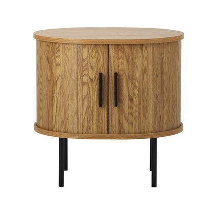 BT-CROWN-01-WD Oikiture Bedside Table Side End Tables 2-tier Storage Cabinet Natural