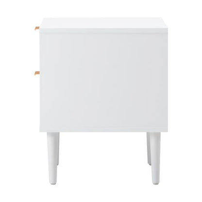 BT-PUTI-WH Oikiture Bedside Table 2 Drawers Storage Unit White