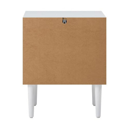BT-PUTI-WH Oikiture Bedside Table 2 Drawers Storage Unit White