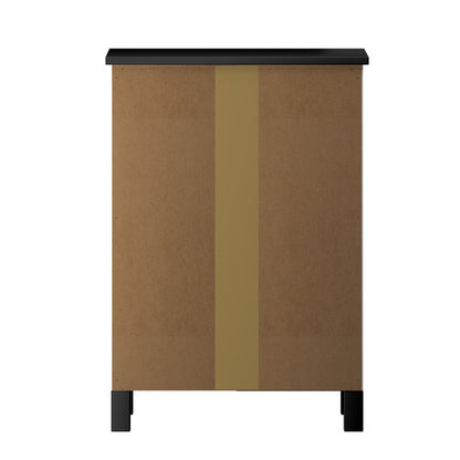 BT-RINA-BK Bedside Table 3 Drawers Hamptons Furniture Storage Cabinet Black