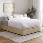 BF-B-TOTI-K-BG-AB Oikiture King Size Bed Frame Gas Lift Bed Base with Storage Beige