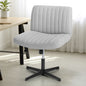 OCH-D1-CROSS-GY Oikiture Mid Back Office Chair Wide Seat Linen Grey