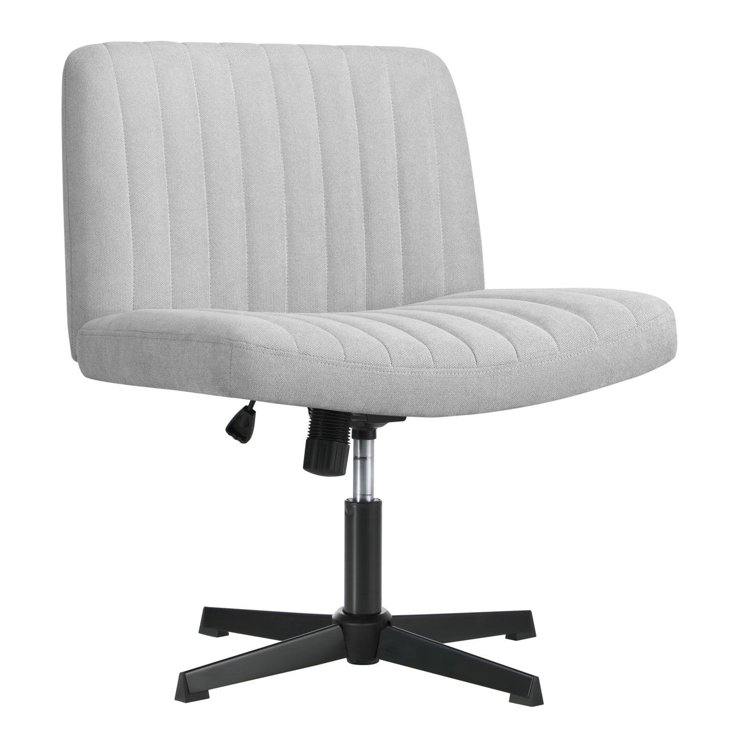 OCH-D1-CROSS-GY Oikiture Mid Back Office Chair Wide Seat Linen Grey