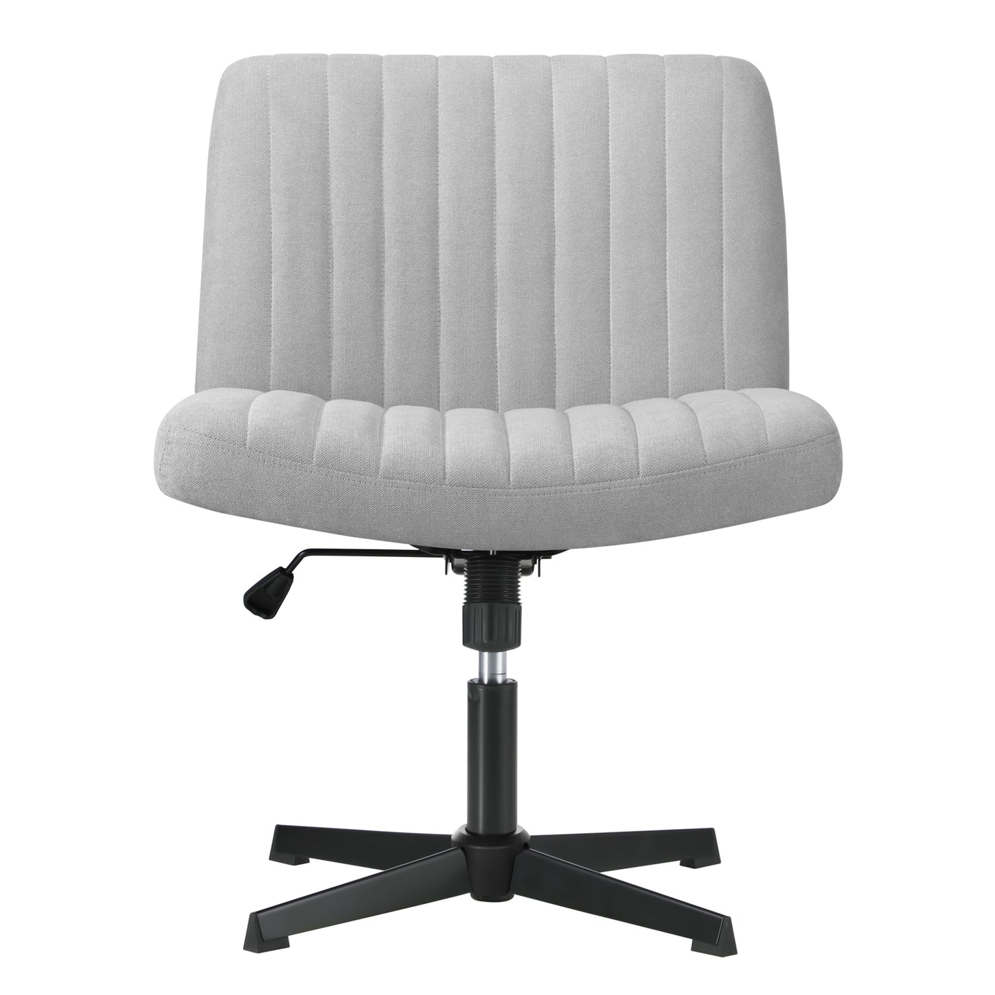 OCH-D1-CROSS-GY Oikiture Mid Back Office Chair Wide Seat Linen Grey