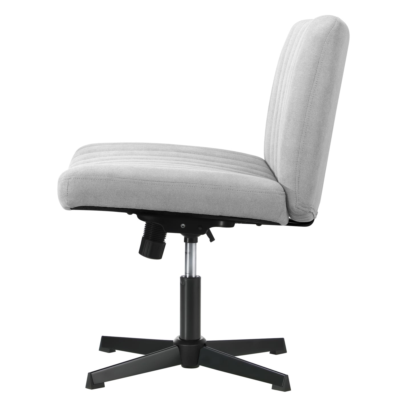 OCH-D1-CROSS-GY Oikiture Mid Back Office Chair Wide Seat Linen Grey