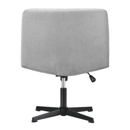 OCH-D1-CROSS-GY Oikiture Mid Back Office Chair Wide Seat Linen Grey