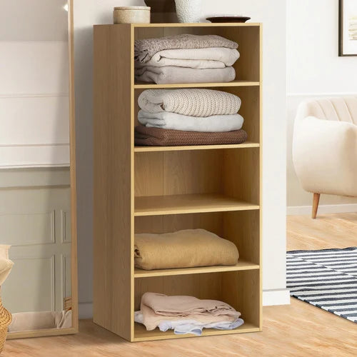 WA-MEXI-113-5S-WD Natural Cassandra 5 Shelf Wardrobe