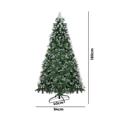 CMT-SN-WELL-6FT Tinseltown Brand New Slim Christmas Tree 1.8M 6FT Xmas Trees Decoration Green and White
