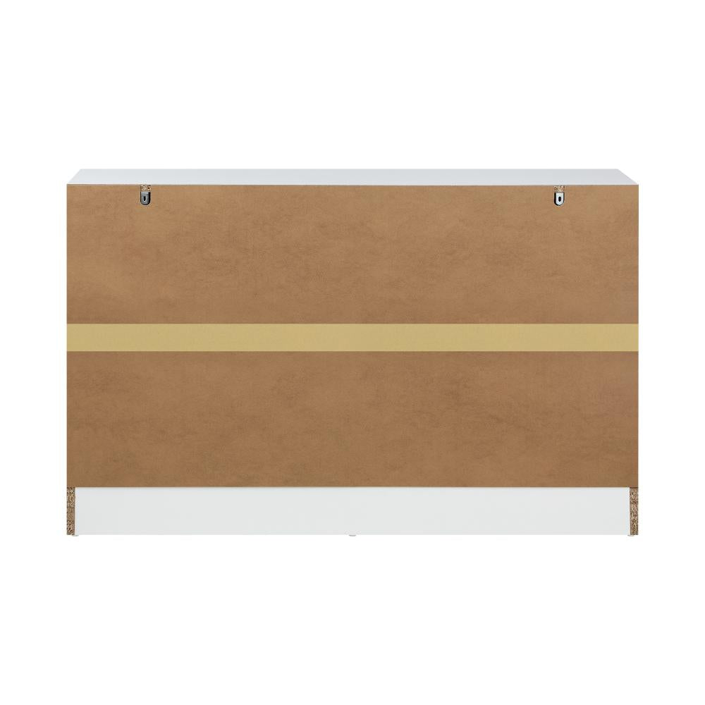 COD-TIKO-WH-AB Oikiture 6 Chest of Drawers Tallboy Dresser Table Lowboy Storage Cabinet White