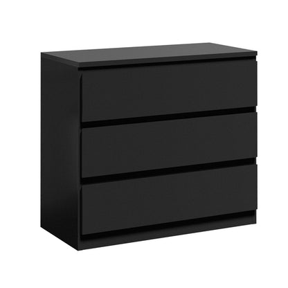 COD-VJ-LIZ-3D-BK-AB Oikiture 3 Chest of Drawers Lowboy Dresser Table Black