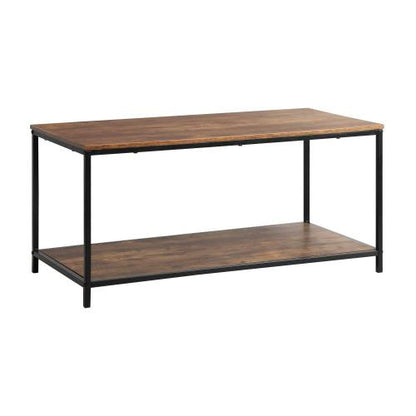 CTB-A12-9050-WD Oikiture Coffee Table Storage Rack 2-Tier Black&Walnut